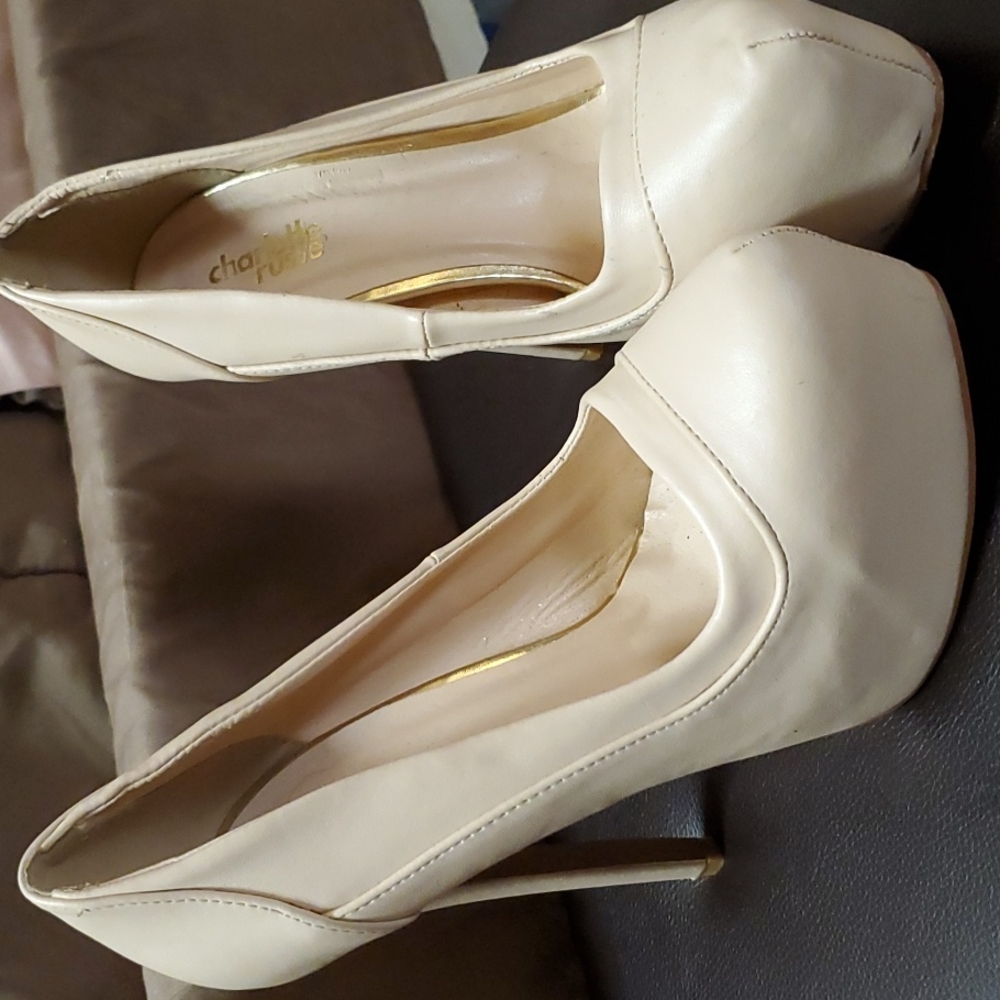 Cream Size 7 Charlotte Russe Platform Heels